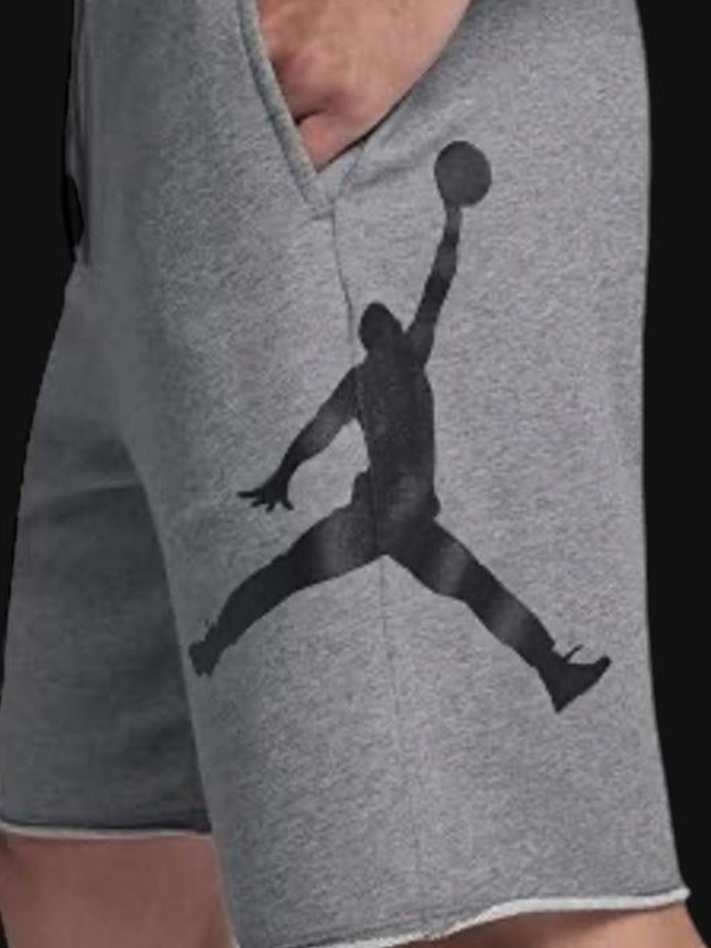 Jordan Gray Shorts with Black Jumpman Logo